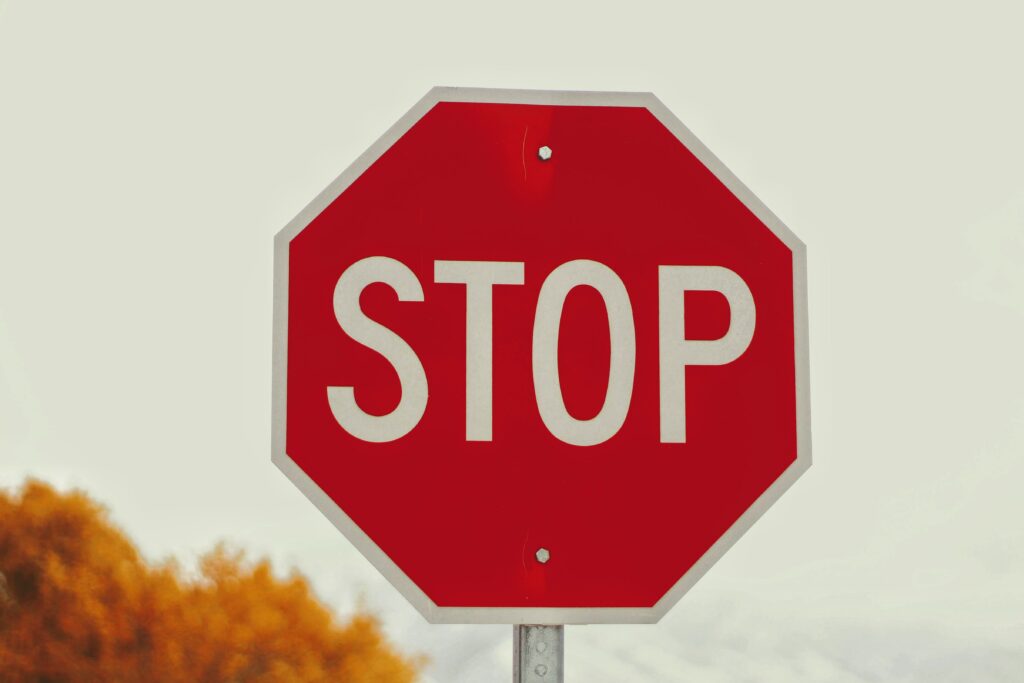 STOP sign with correct spelling